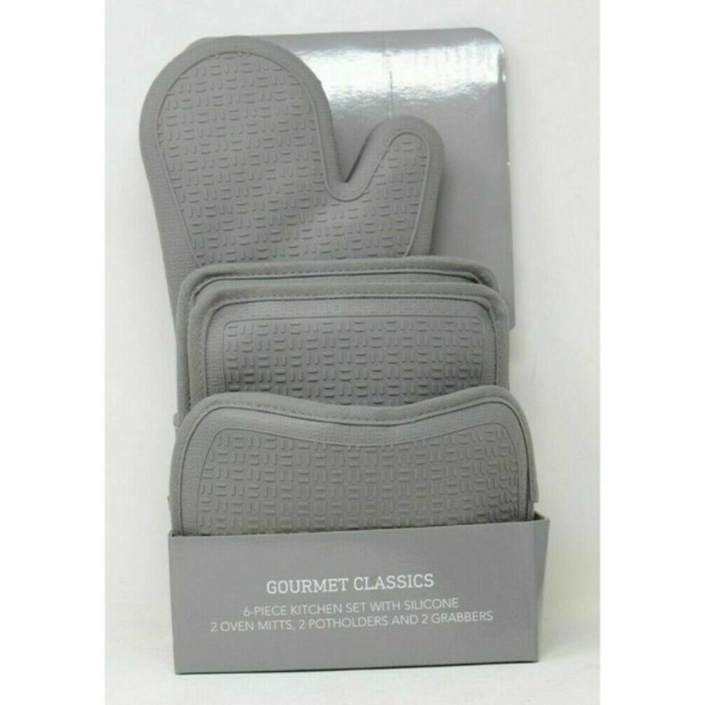 Gourmet Classics 6 -Pc Kitchen Set With Silicone Gray